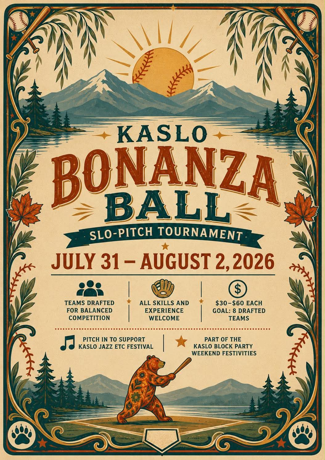 Kaslo Bonanza Ball poster
